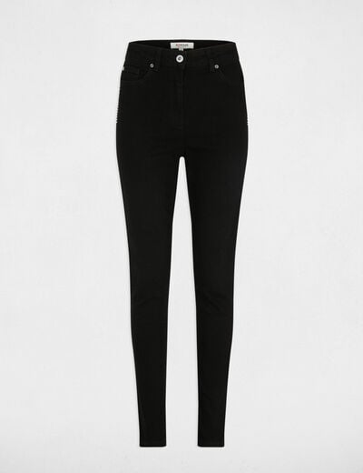 Jean slim clouté noir femme