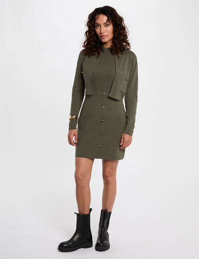 Korte 2-in-1 jurk brons vrouw