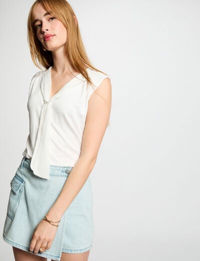 Débardeur sans manches blanc femme
