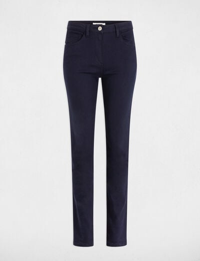 Pantalon droit bleu marine femme