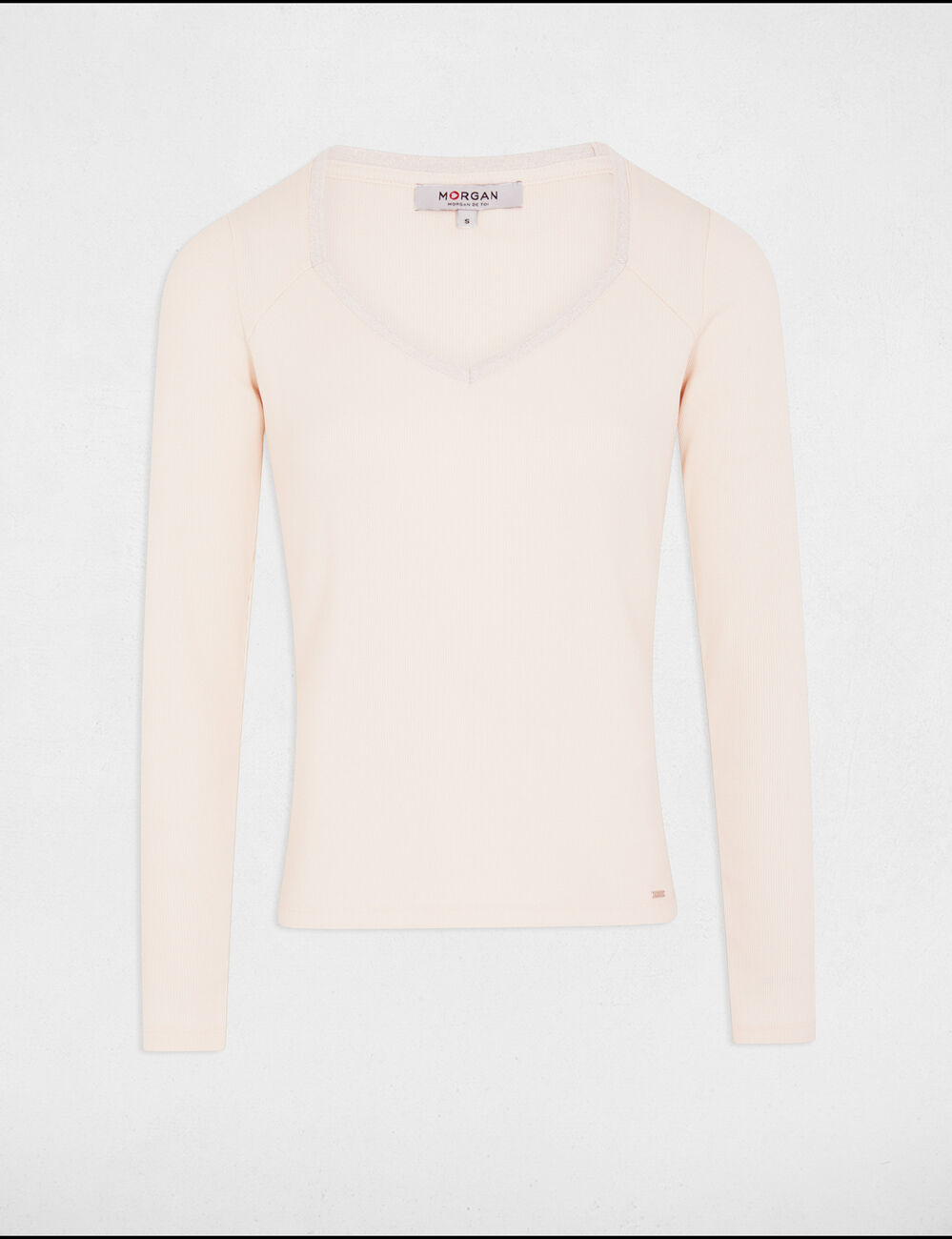 Lange mouwen T-shirt ivoor vrouw