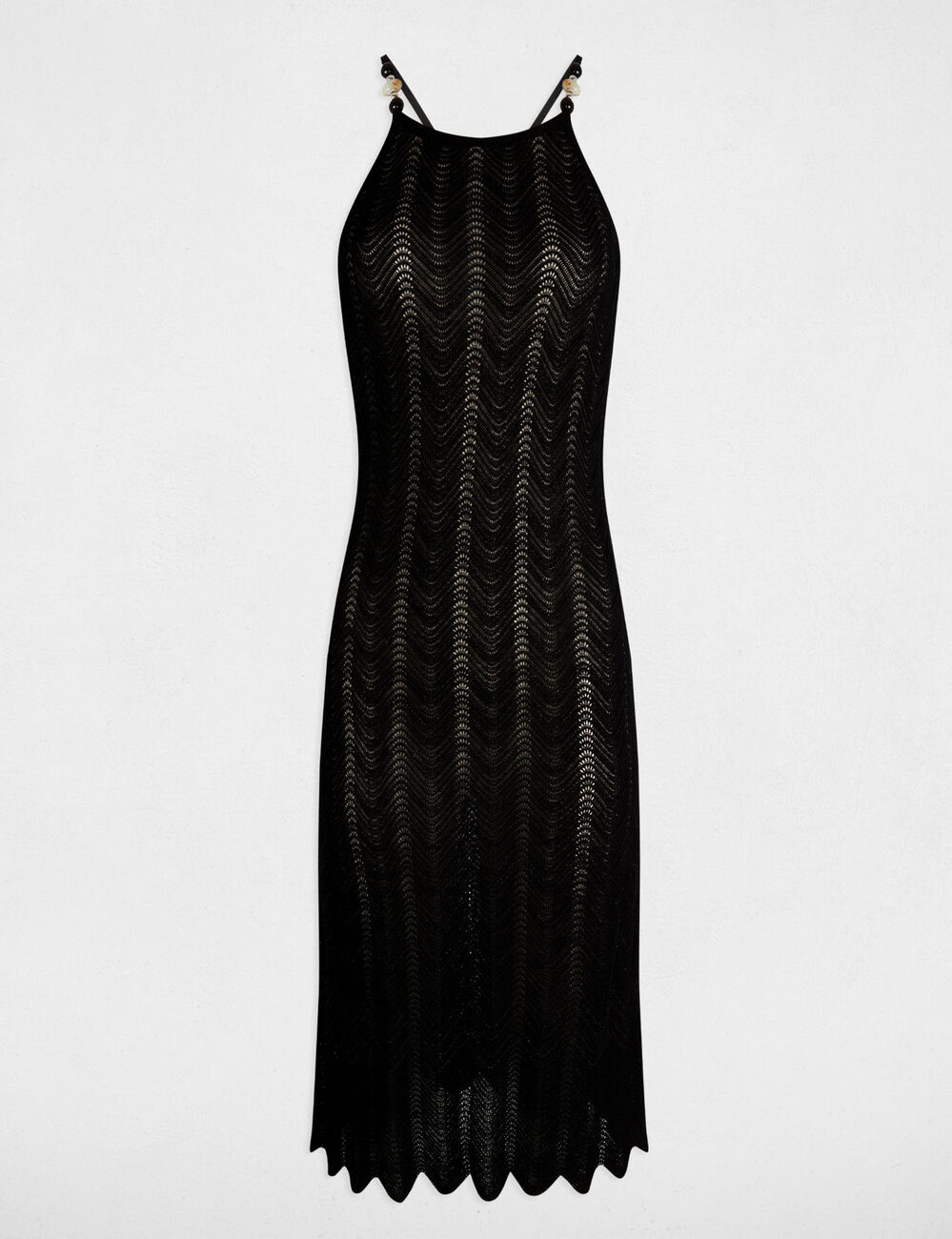 Robe tricot ajustée noir femme