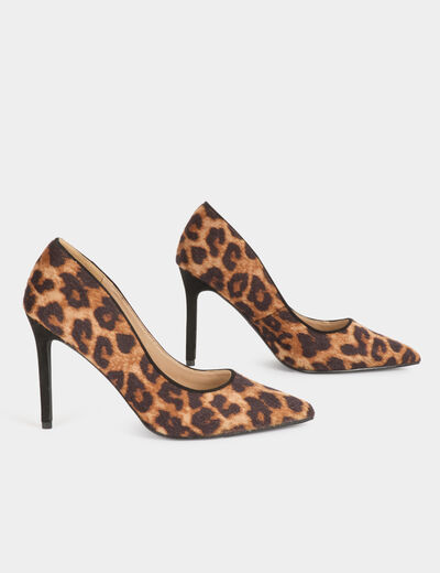 Escarpins imprimé léopard multicolore femme