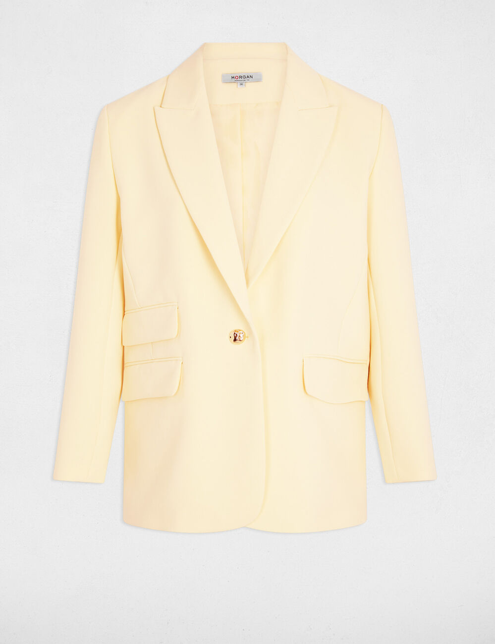 Blazer jas pastel geel vrouw