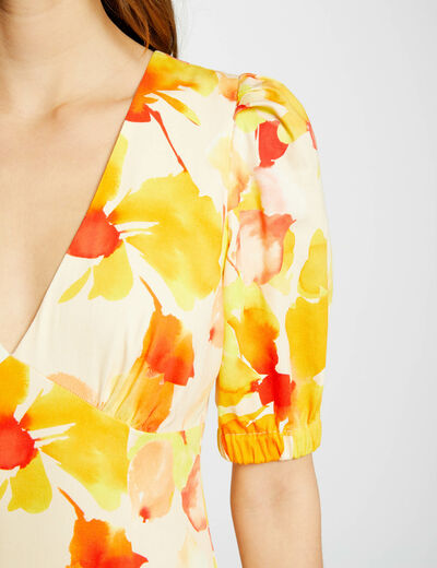 Robe courte droite imprimée multico femme