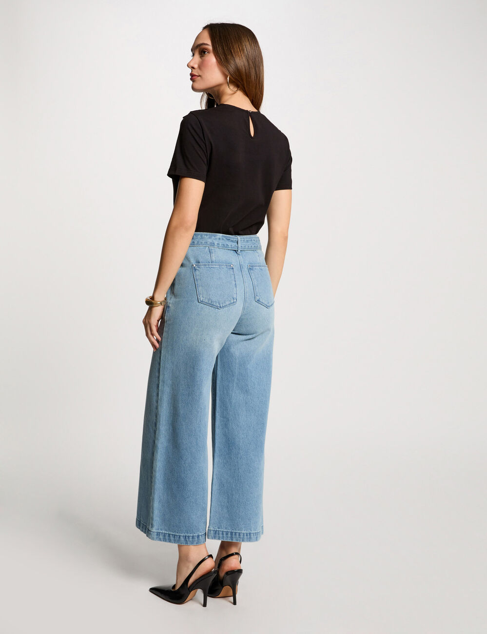 T-shirt met korte mouwen zwart vrouw