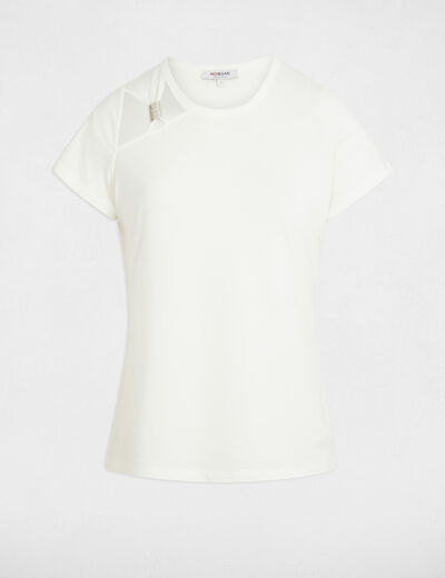 T-shirt met korte mouwen helder wit vrouw