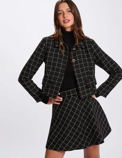 Jupe courte patineuse noir femme
