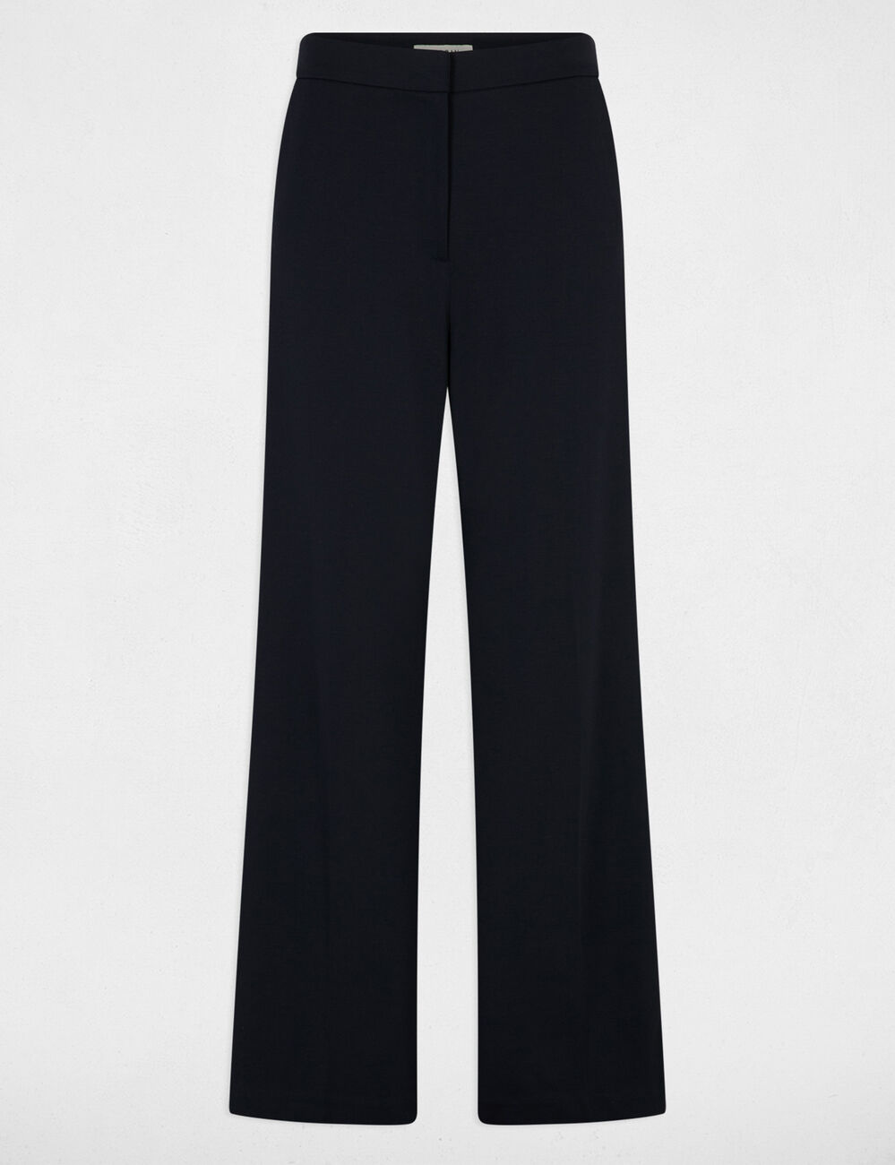 Pantalon large bandes c&ocirc;t&eacute;s bleu marine femme