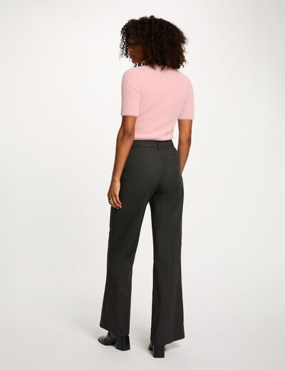 Pull court col à revers rose femme
