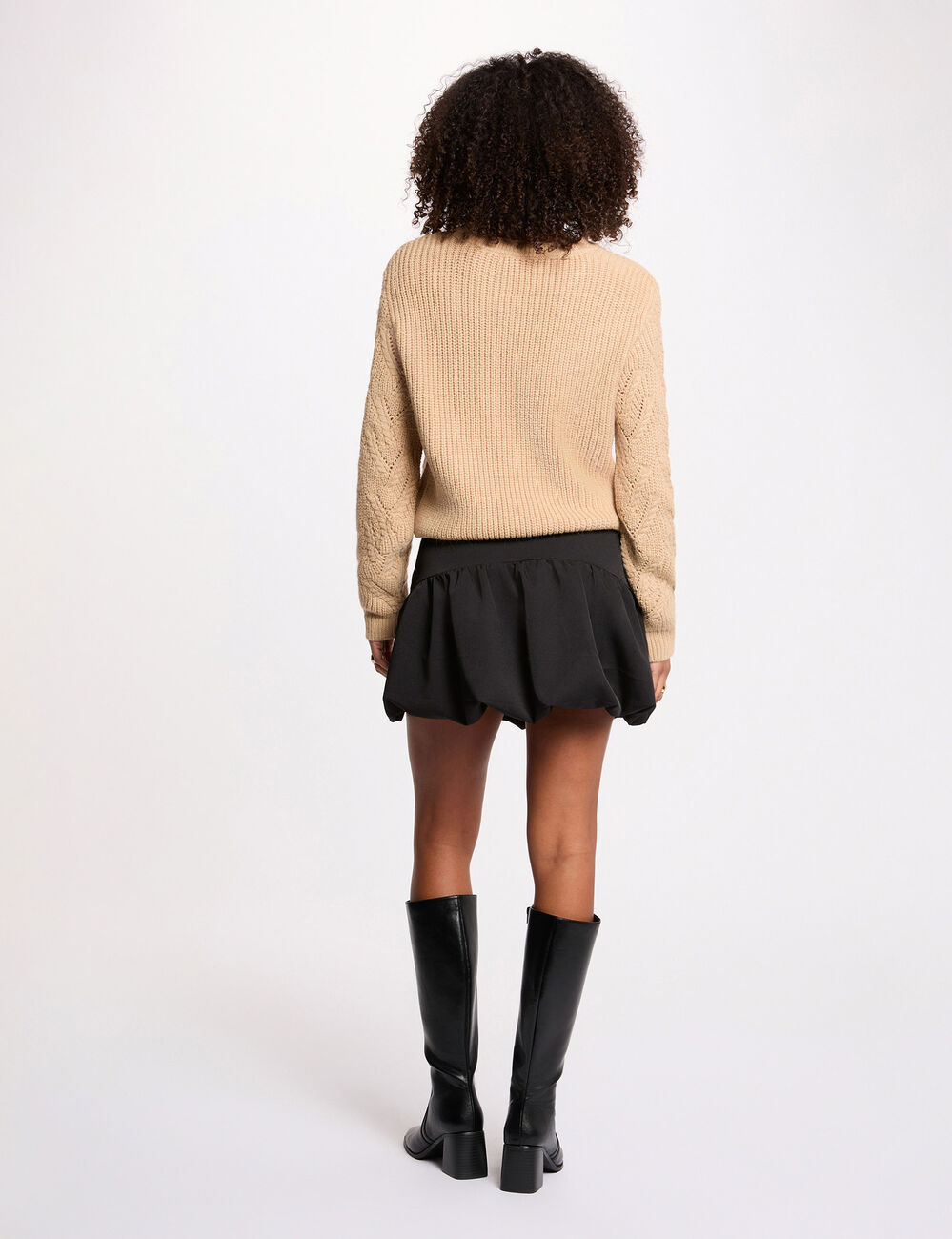 Jupe courte ajustée noir femme