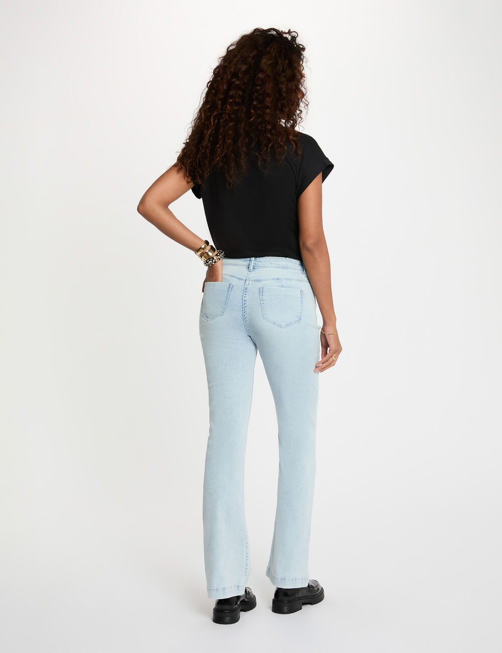 Bootcut jeans gebleekt denim vrouw