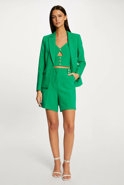 Bermuda city droit à pinces vert femme
