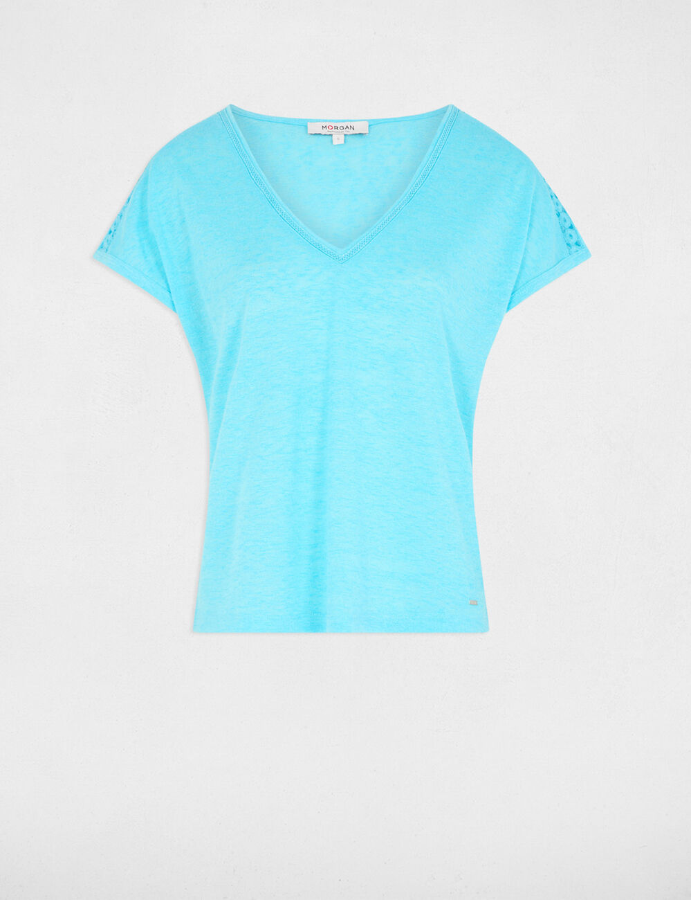 T-shirt met korte mouwen hemelsblauw vrouw