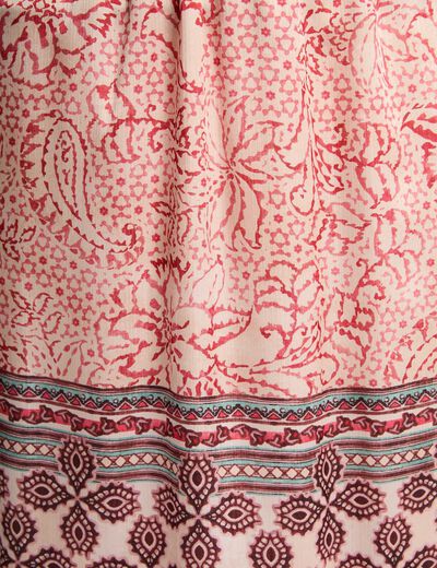 Jupe longue fluide multicolore femme