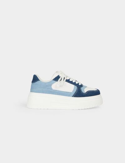 Sneakers met sleehak helder wit vrouw