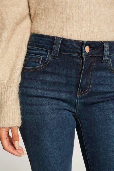 Slimfit jeans met hoge taille jean stone vrouw