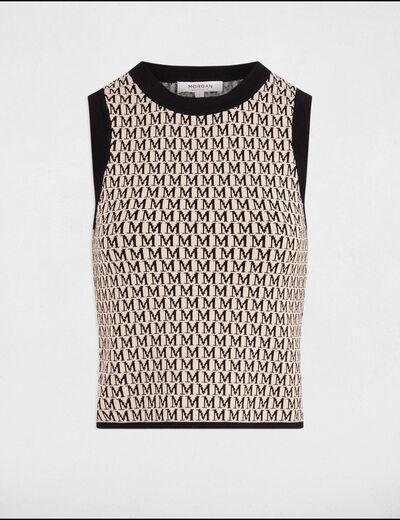 Pull sans manches imprimé sable femme