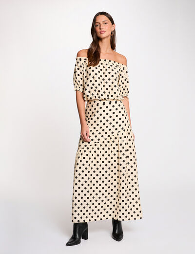 Lange aansluitende rok meerkleurig vrouw