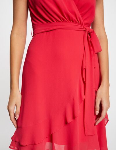 Robe courte portefeuille rouge moyen femme