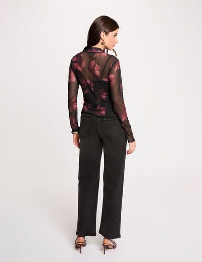 Getailleerd T-shirt lange mouwen meerkleurig vrouw