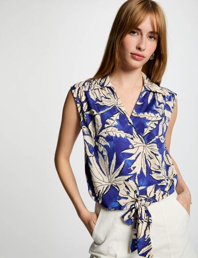 T-shirt manches courtes bleu electrique femme