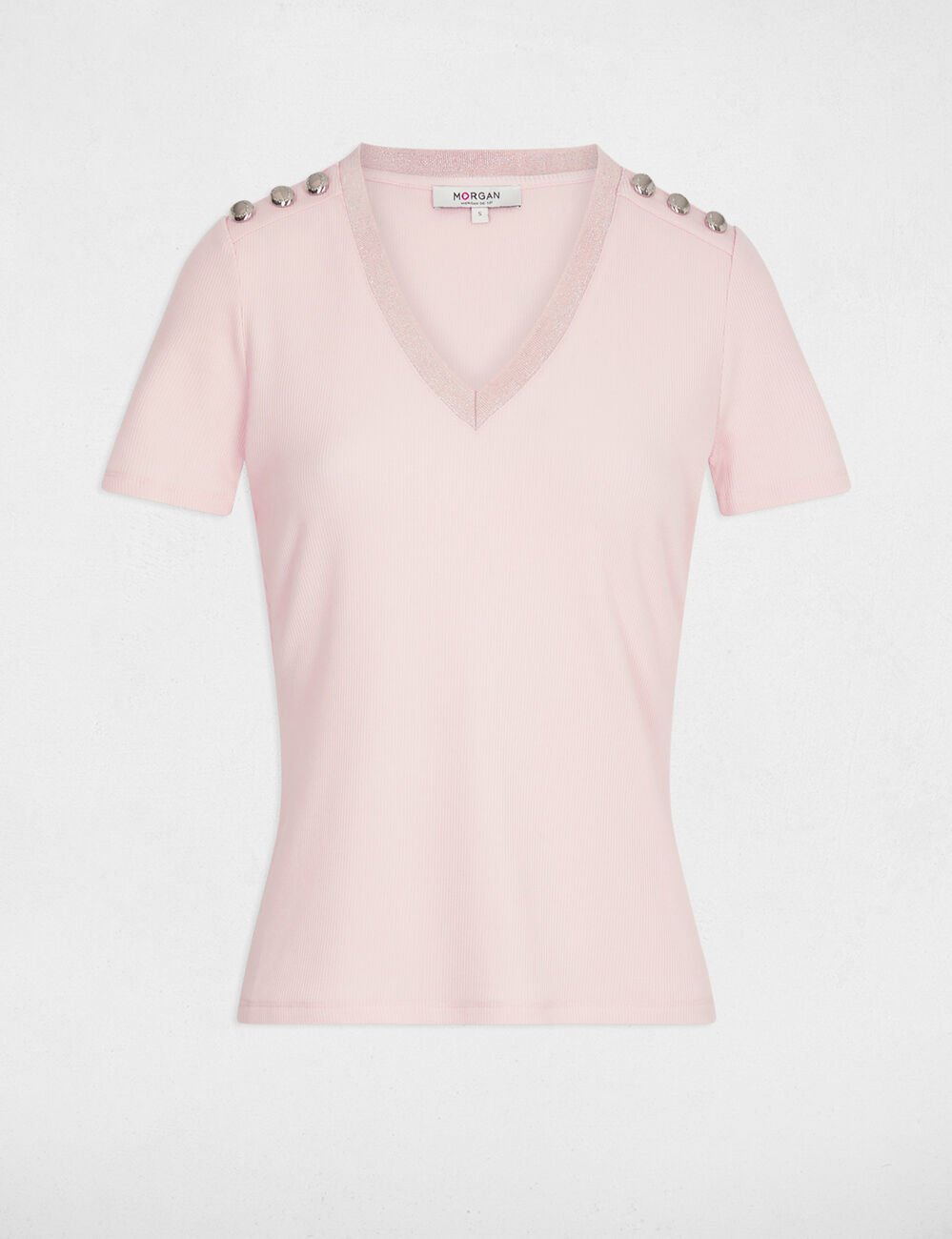 T-shirt met korte mouwen lichtroze vrouw