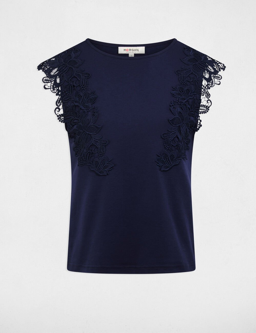 T-shirt manches courtes bleu marine femme