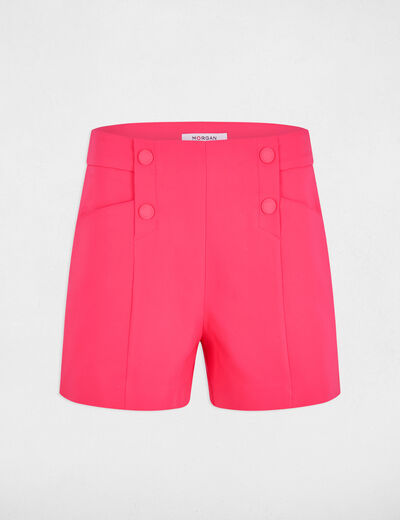 Rechte short met plooien fuchsia roze vrouw