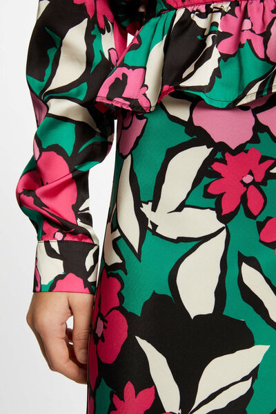 Trapezejurk met bloemenprint veelkleurig vrouw