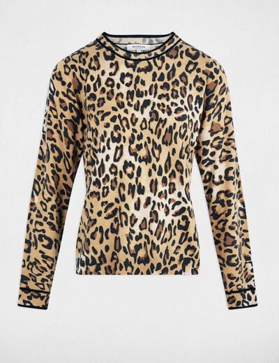 Pull ajusté imprimé sable femme