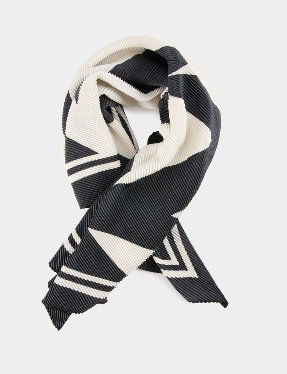 Foulard pliss&eacute; blanc femme