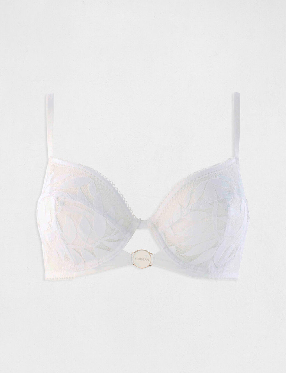Soutien-gorge dentelle brod&eacute;e blanc femme