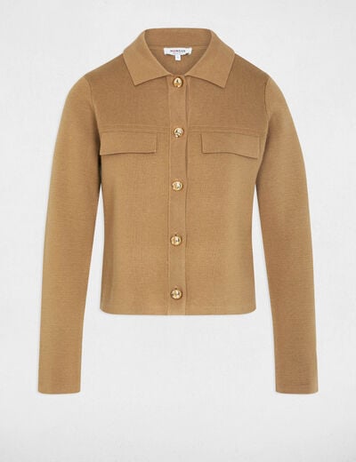 Vest met lange mouwen camel vrouw