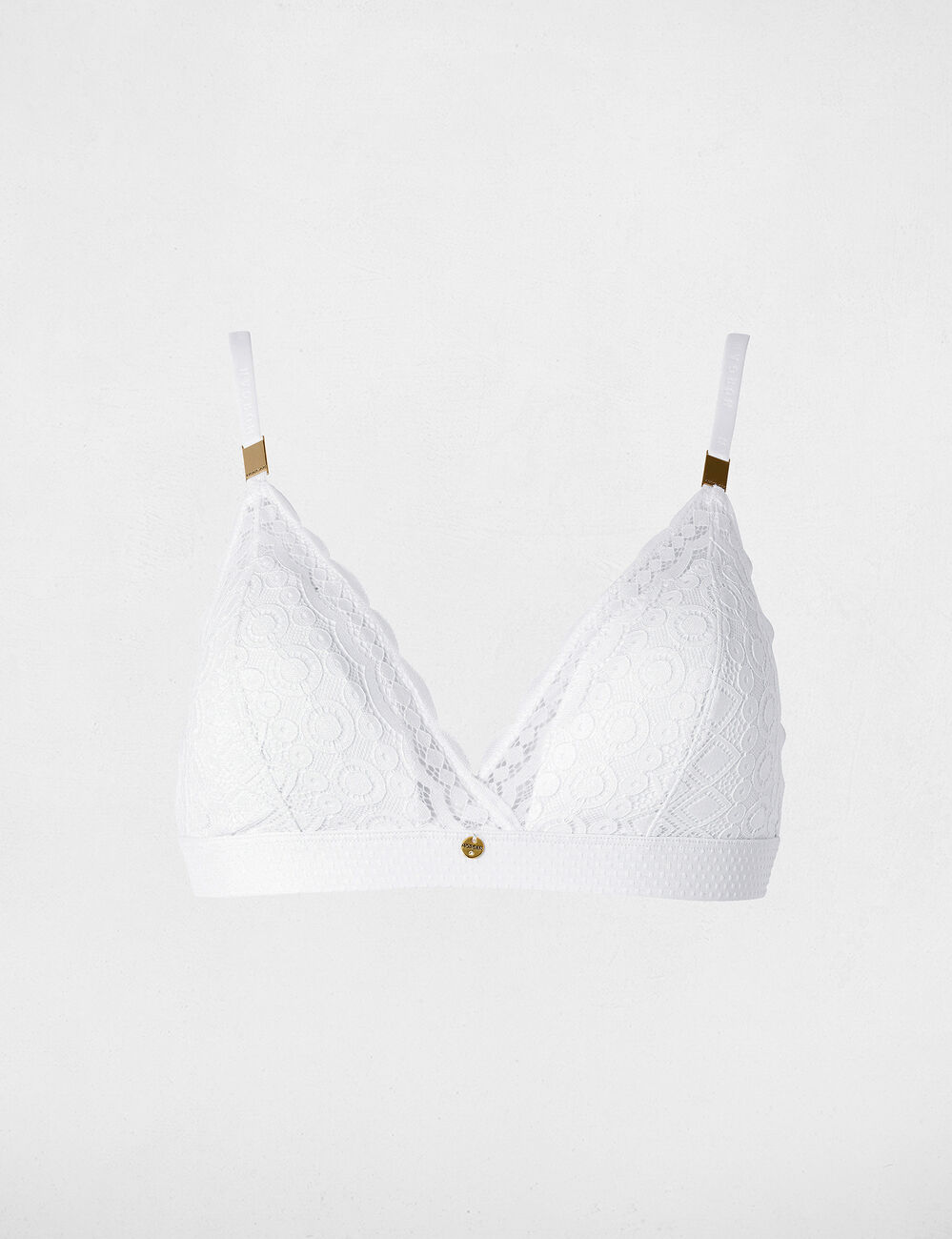 Soutien-gorge dentelle bretelles fines blanc femme