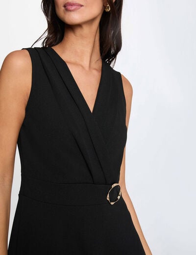 Robe courte cache coeur noir femme