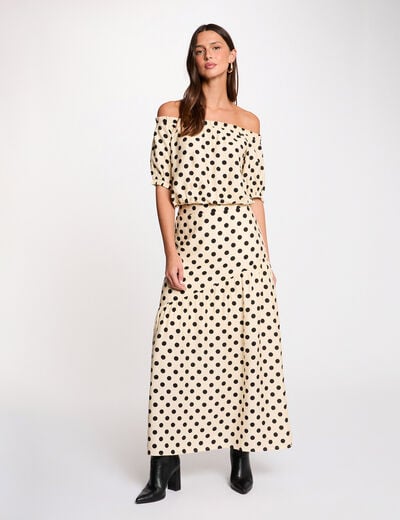 Jupe longue ajust&eacute;e multicolore femme