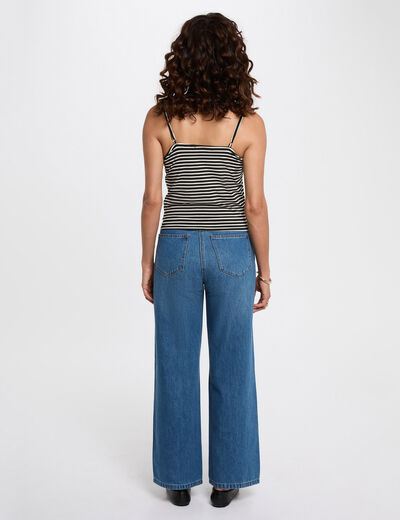 Débardeur cropped col v noir femme