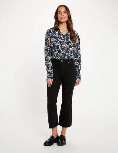 Jean flare 7/8 noir femme