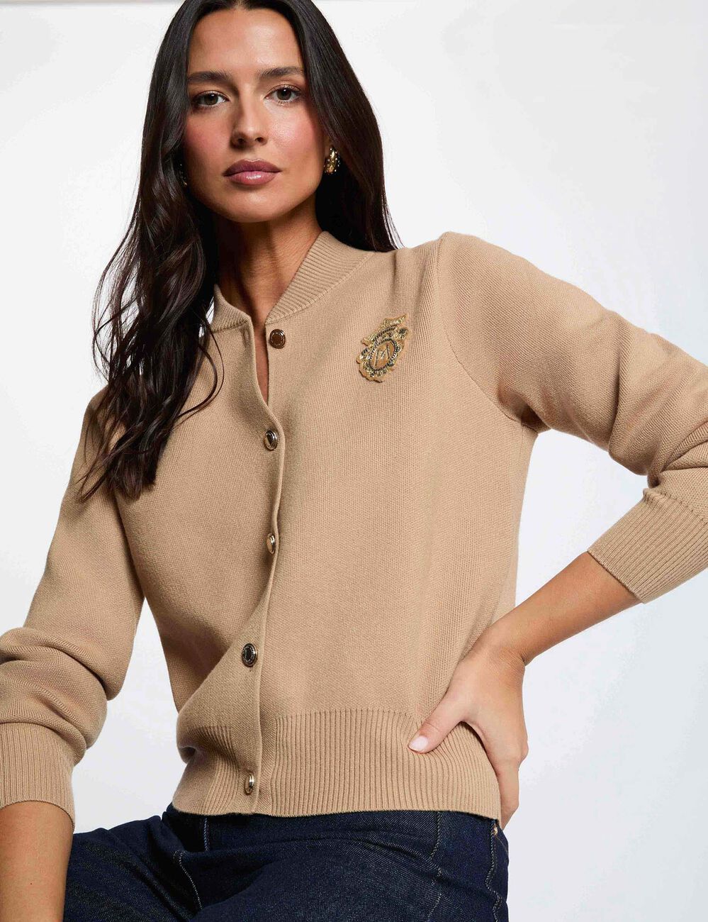 Teddy col trui camel vrouw