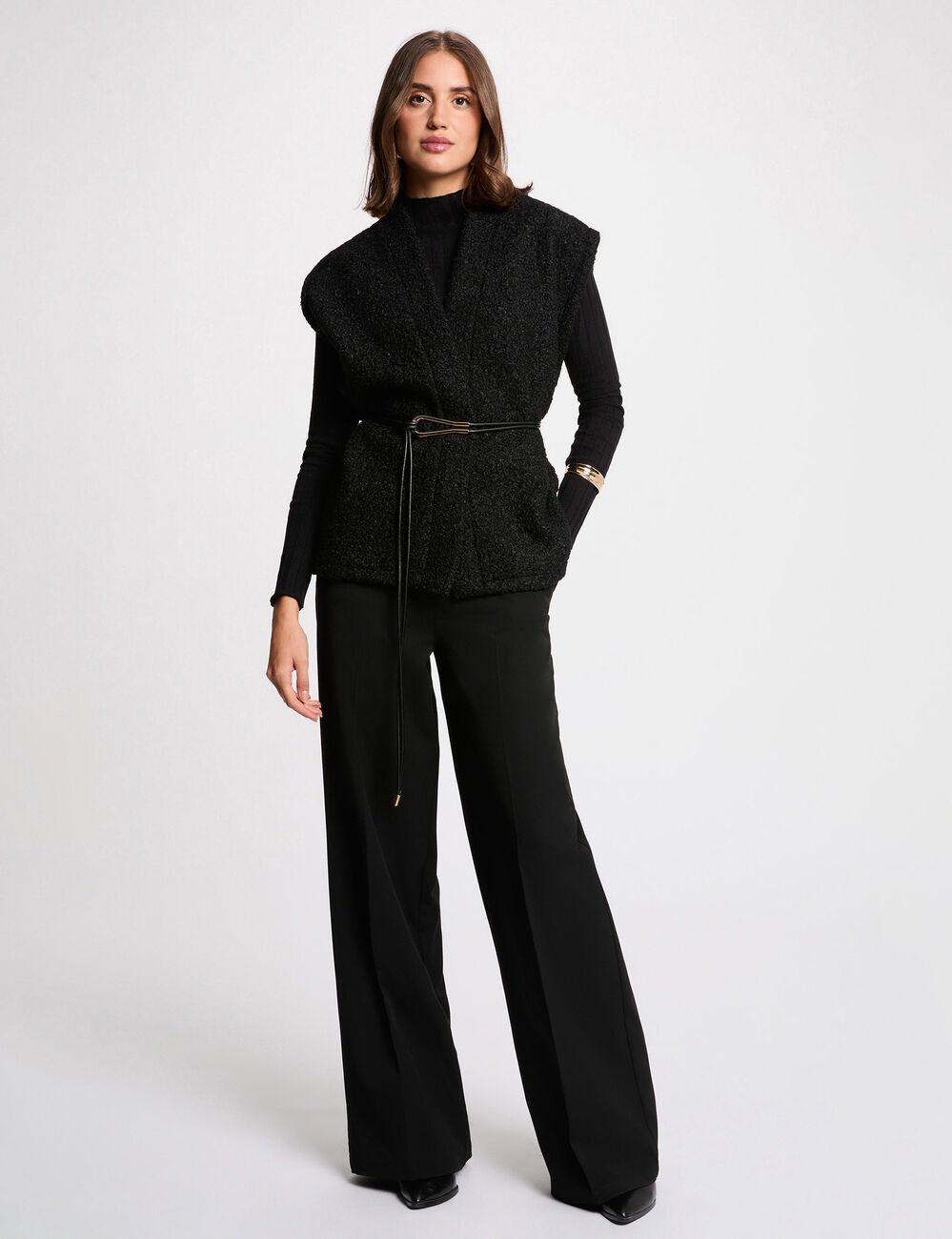 Veste sans manches noir femme