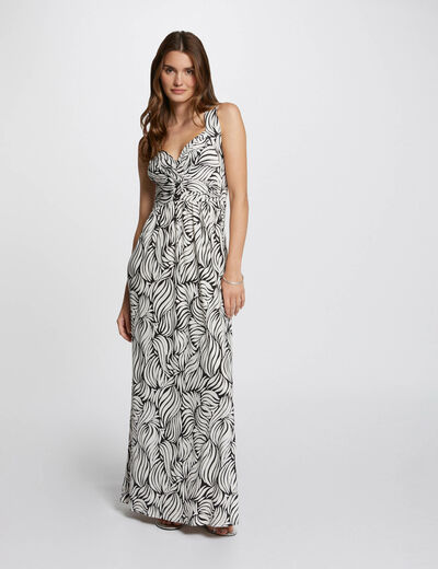 Robe longue droite imprimée multico femme