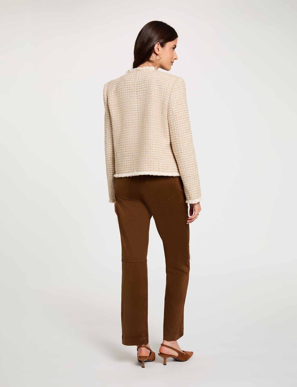 Cropped tweed jasje meerkleurig vrouw