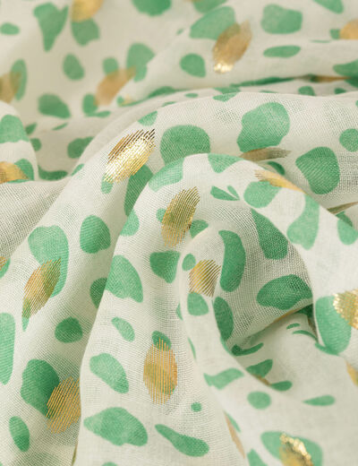 Foulard imprim&eacute; animalier vert femme