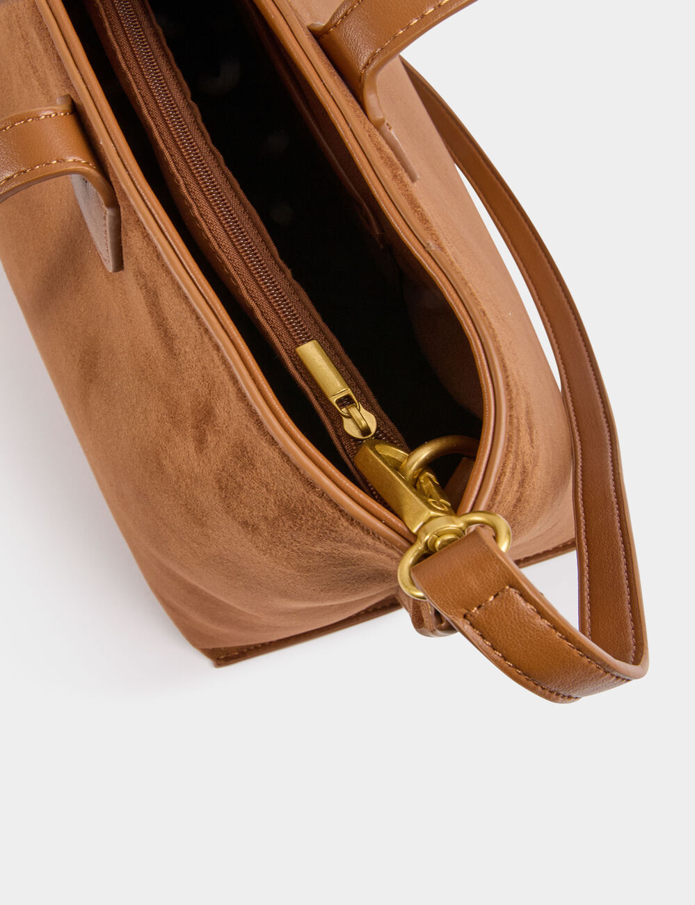 Sac cabas clout&eacute; camel femme