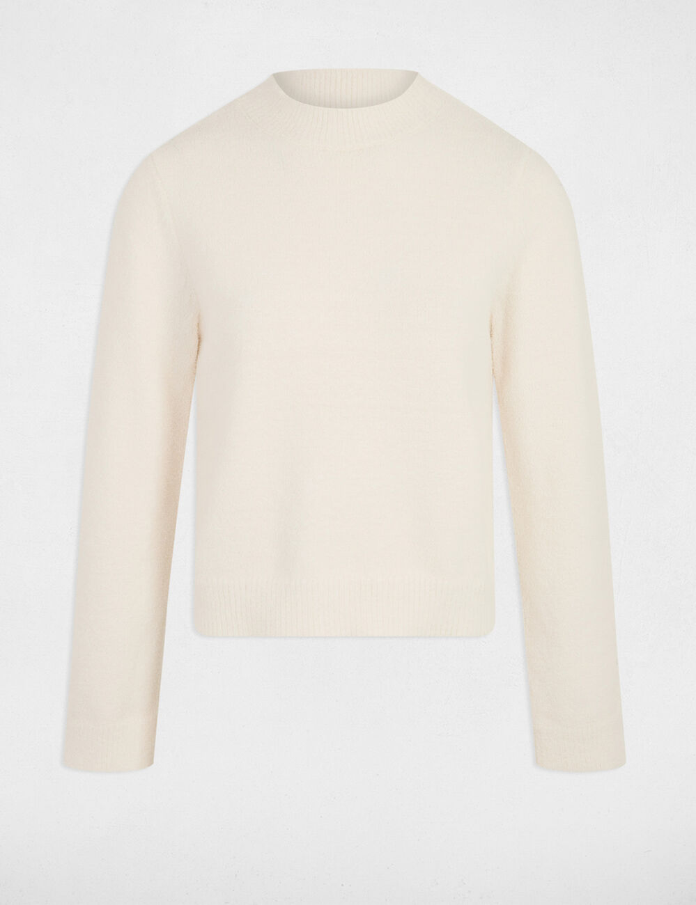 pull col montant ajuste ivoire femme Pull col montant ajusté ivoire femme