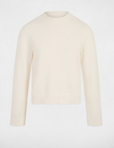 pull col montant ajuste ivoire femme Pull col montant ajusté ivoire femme