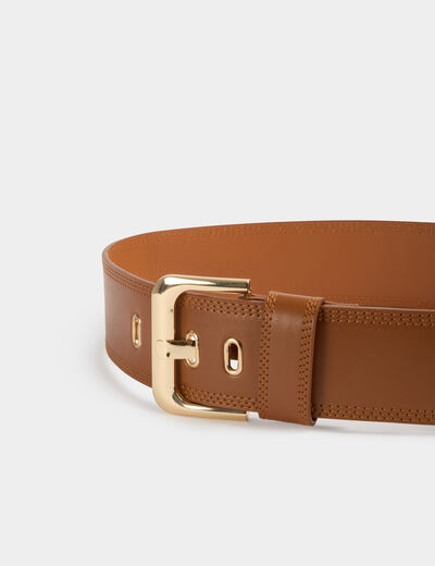Brede riem van imitatieleer camel vrouw