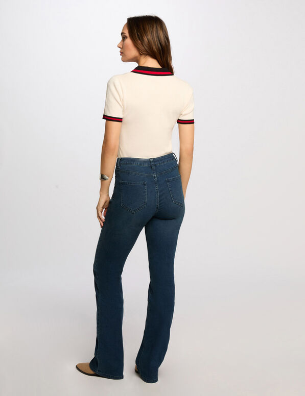 pull col polo manches courtes ivoire femme Pull col polo manches courtes ivoire femme