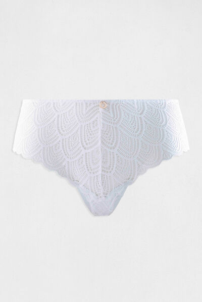 Shorty en dentelle blanc femme